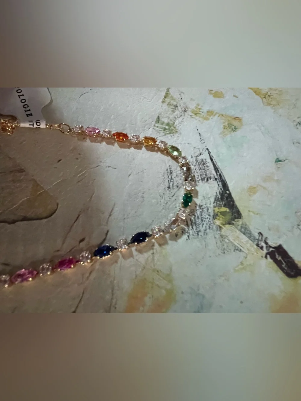 Anthropologie Colorful Crystal Tennis Bracelet - NWT